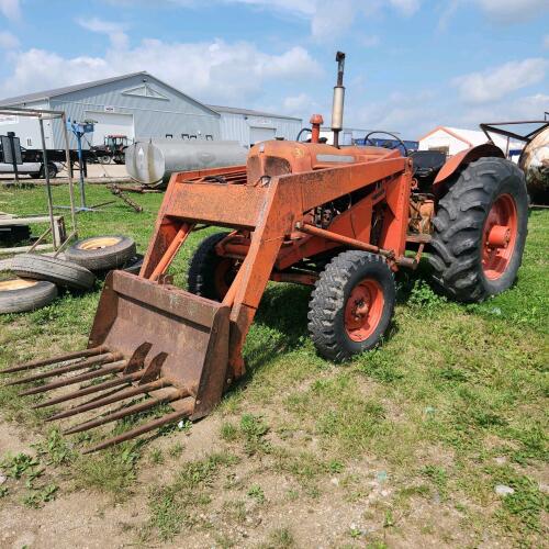 Nuffield loader tractor, engine was seized but now it starts as is