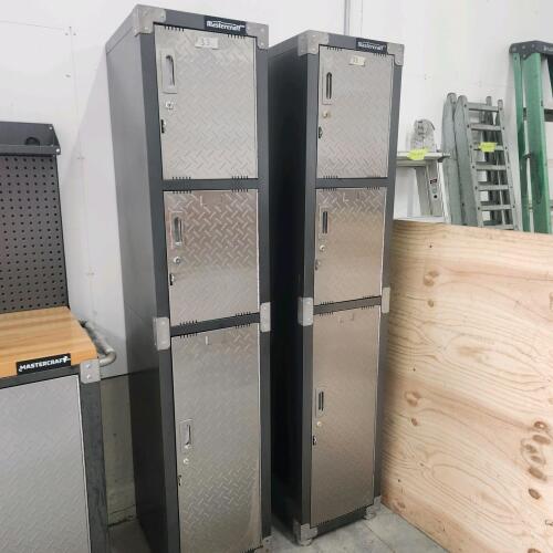 2 Mastercraft mechanics lockers w keys 15"W 18"D 71"H