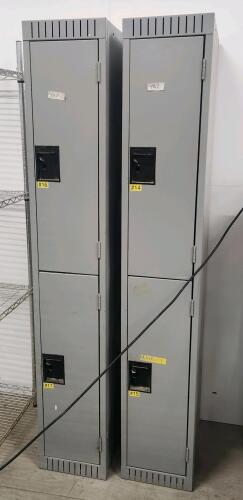2 2 Section storage lockers 12"W 18"D 72"H