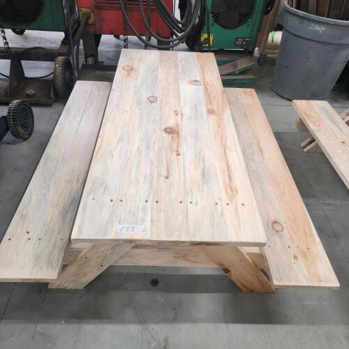 Kids new unfinished wooden picnic table 4'L 17"H