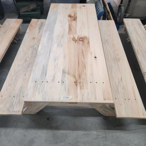 Kids new unfinished wooden picnic table 4'L 17"H