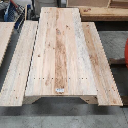 Kids new unfinished wooden picnic table 4'L 17"H