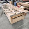 Large wooden rolling lift table out of wood shop 40"W 76"L, some trim