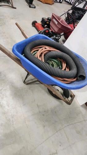 Wheelbarrow w garden hoses