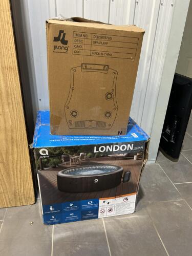 Used inflatable hot tub missing parts