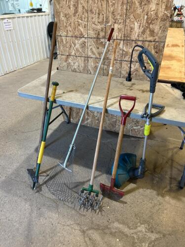 Electric string trimmer, garden tools