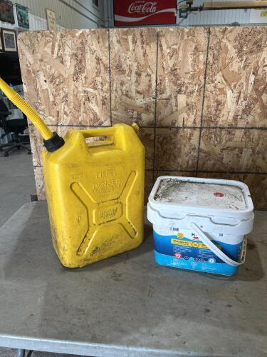 20L Diesel can, 14kg chlorine