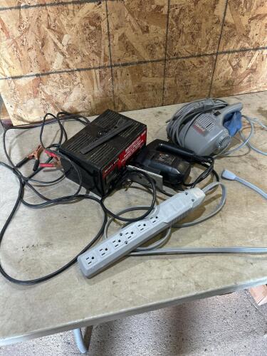 6/12v charger, jigsaw, vacuum, power bar
