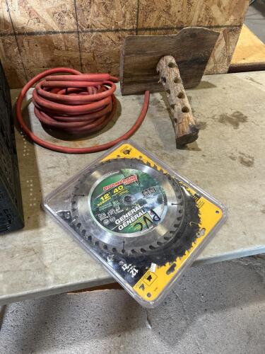 Bird feeder, 12&rdquo; saw blade, air hose