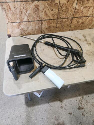 Pressure washer hose, gun, soap canons
