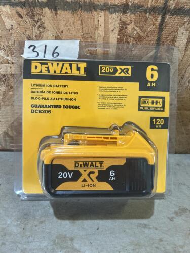 New aftermarket Dewalt battery 20v 6ah