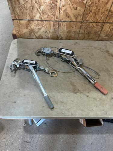 2 Ratcheting cable come-alongs