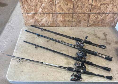 4 fishing poles in good condition
