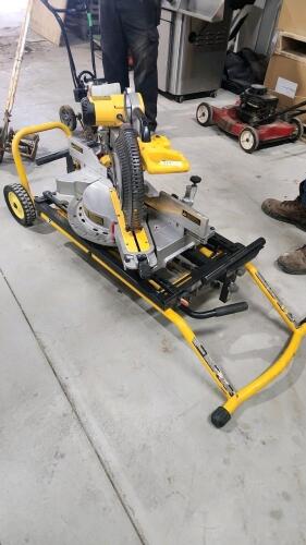 12" Dewalt 12" sliding miter aw with stand working