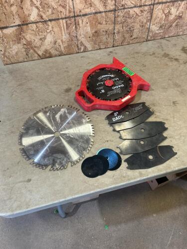 12&rdquo; mitresaw blade, 8&rdquo; dado blade