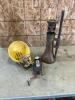 Water bowl, foot pump, screw jack
