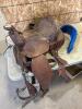 Leather western horse saddle