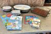 Story books, serving trays