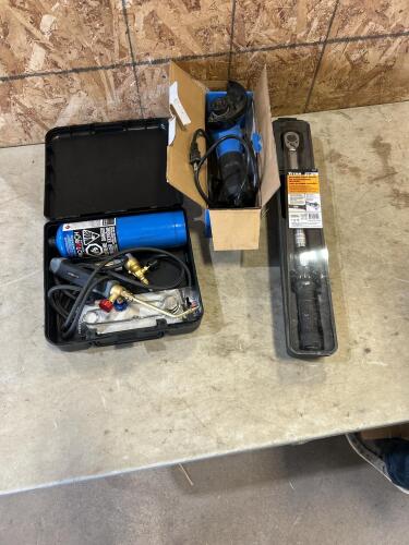 1/2&rdquo; Torque wrench, propane torch, grinder
