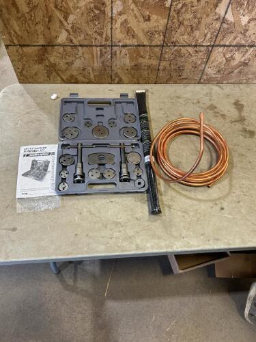 Brake caliper windback kit, nylon cutting wire, copper waterline