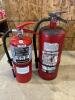 2 charged fire extinguishers 15&rdquo; & 18&rdquo;