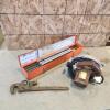 Pipe wrench, skilsaw, etc.