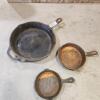 Cast frying pan 10",6", 5"