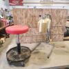 Mechanics stool, heat lamp