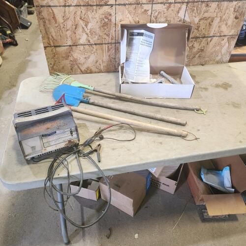 Kids garden tools, faucet, battery charger