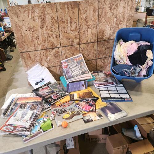 Various literature & baby clothes