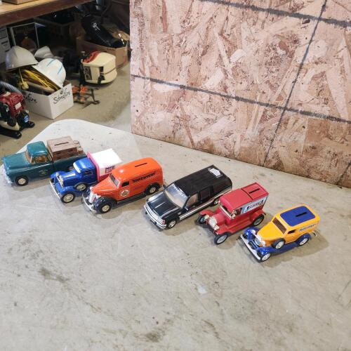 6 Diecast coin banks