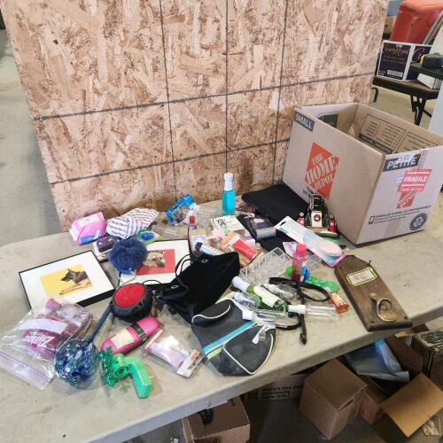 Assortment of new & used shower supplies, etc.
