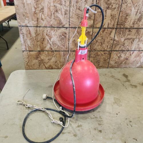 Hanging poultry waterer