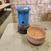 Kerosene heater, clay flower pots