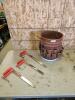 2- 12", 1-16" clamps, tool bucket