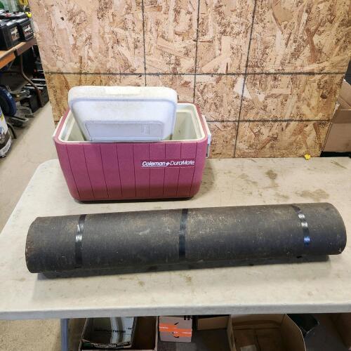 3' Roofing paper, Coleman cooler