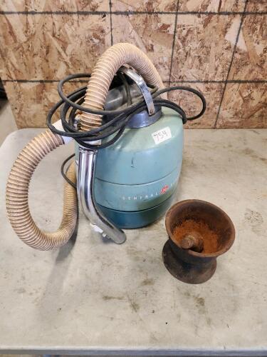 Vintage GE vacuum, cast mortar and pestle