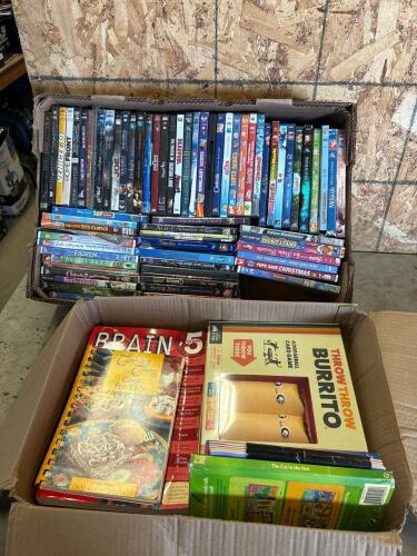 Assorted dvds and books