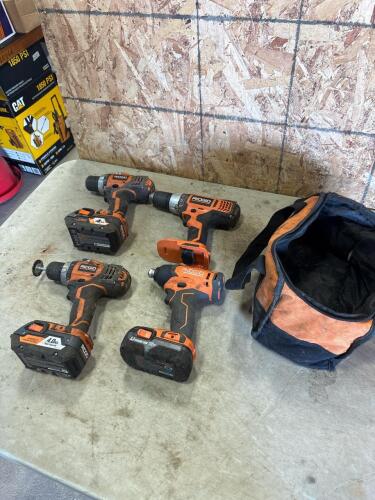 Rigid 18v Drills and driver with batteries
