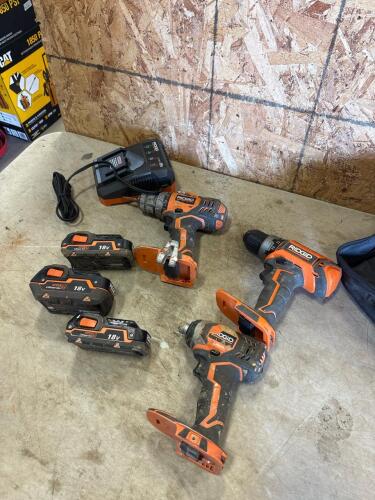 Rigid 18v drills and driver w/ Batteries and charger