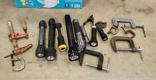 Flashlights, clamps
