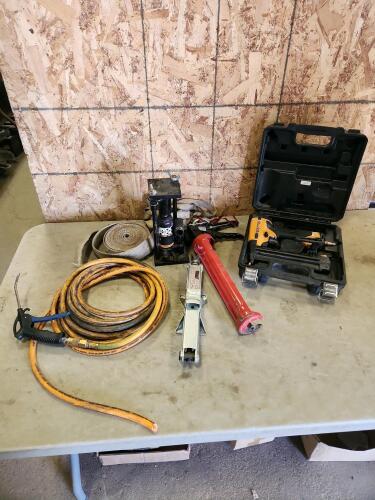 Finish nailer, air hose, etc.