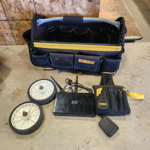 Dewalt tool bags and internet router, etc