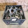 Milk crate full of clamps