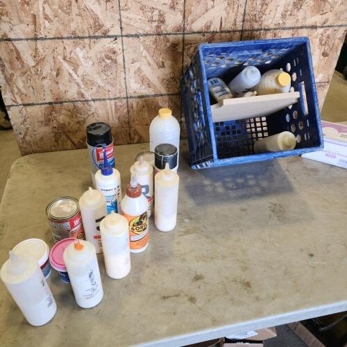 Assorted wood fillers and glues