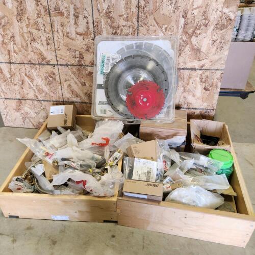 Assorted hardware and saw blades
