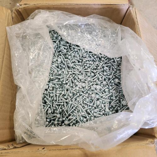 Opened box of #8&times;3/4" wood screws