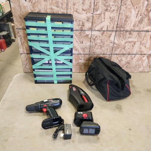 14.4V Drill kit, storage drawers