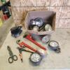 14 & 18" Pipe wrenches, 5in snips, sander, headlights