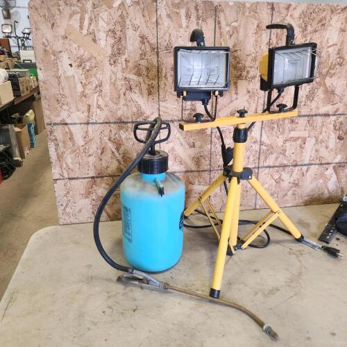 Work light, weed sprayer